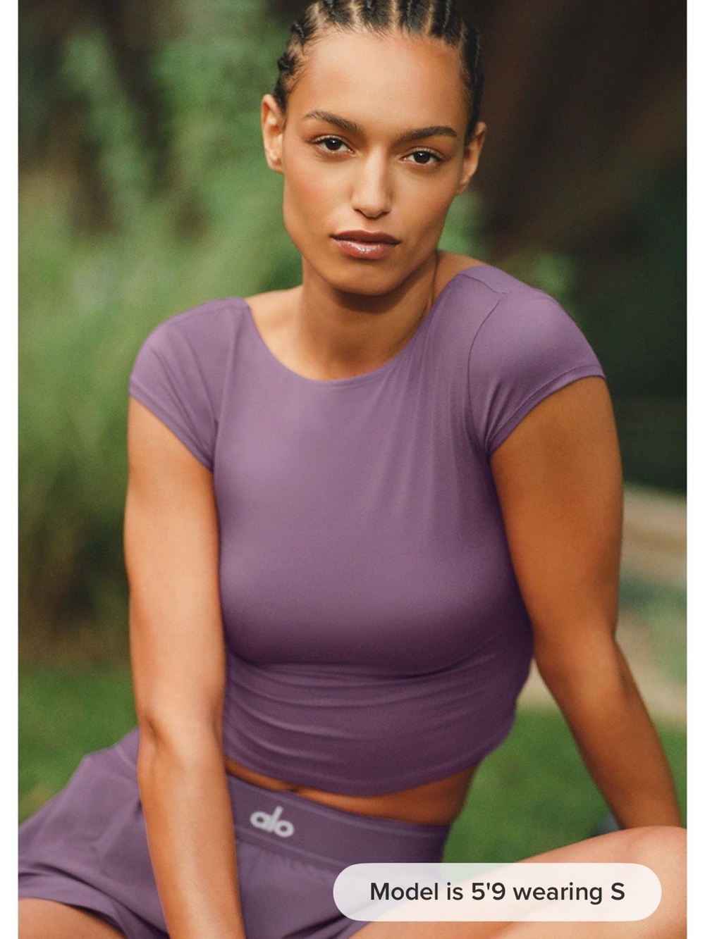 Alosoft back for more plum kiss Crop Top